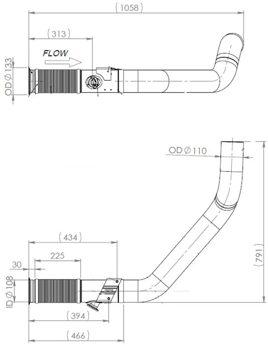 Tubo di scarico con flessibile, D2S+ per Iveco - 28136