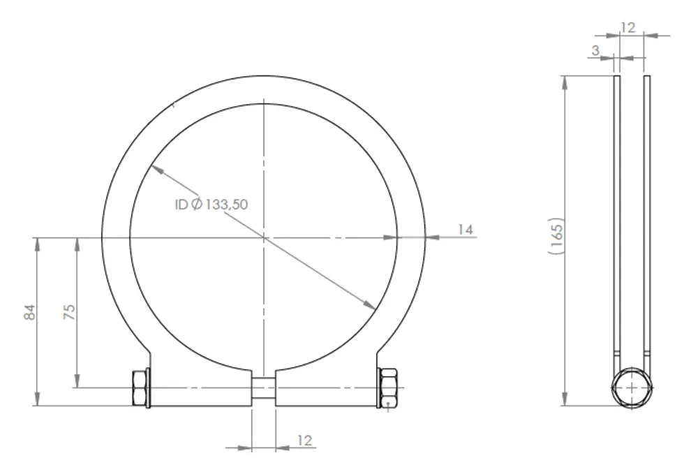 Fascetta per marca camion per Iveco, Ø=128-132 mm, ALU - 28875