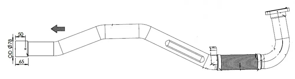 Tubo di scarico con flessibile, D2S per Iveco - 29174