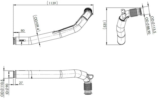 Insulated Exhuast Tubo con soffietto per DAF - 2AE000