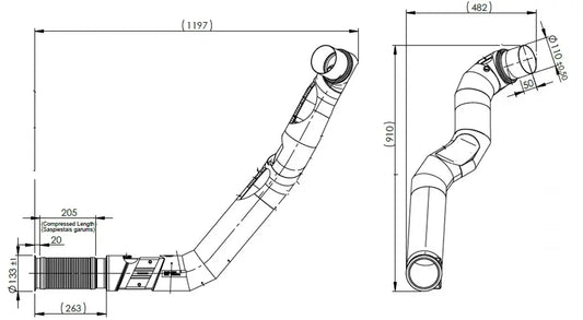 Tubo di scarico coibentato con flessibile, D2S+ per Iveco - 2KA039