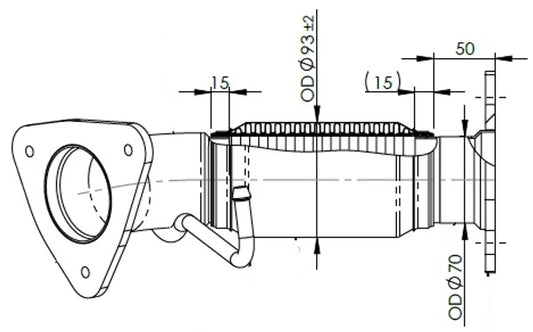 Tubo di scarico con soffietto per Iveco - 2KA059