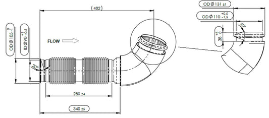 Tubo con soffietto per Iveco - 2KA071