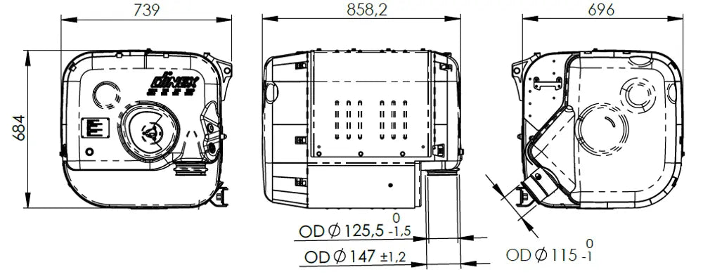 Corpo silenziatore per Iveco (senza DPF) (Trakker/Stralis) - 2KC044