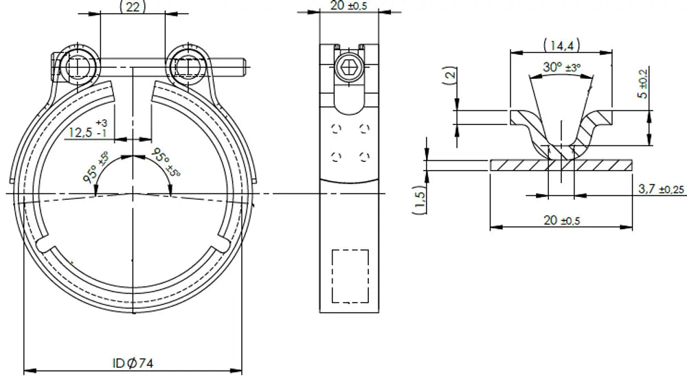 Fascetta a V per Iveco - 2KL038