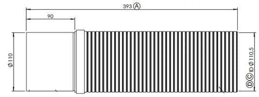 Tubo flessibile per MAN, D2S+, ID=110.5 / L=393, ALU/SS - 47194