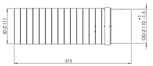 Flessibile di scarico, D2S per MAN, E-line, OD/ID=110/111 L=375, INOX - 47268