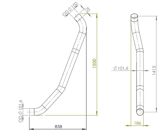 Tubo di scarico per MAN, E-line - 47693