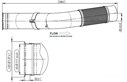 Tubo di scarico con flessibile, D2S+ per MAN - 4IE015
