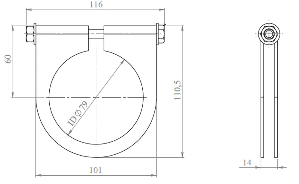 Fascetta per marca camion per Mercedes, Ø=76-79 mm, ALU - 50945