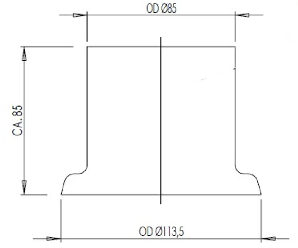Raccordo tubo femmina per Mercedes, Ø=85 / L=85 mm, ALU - 51170