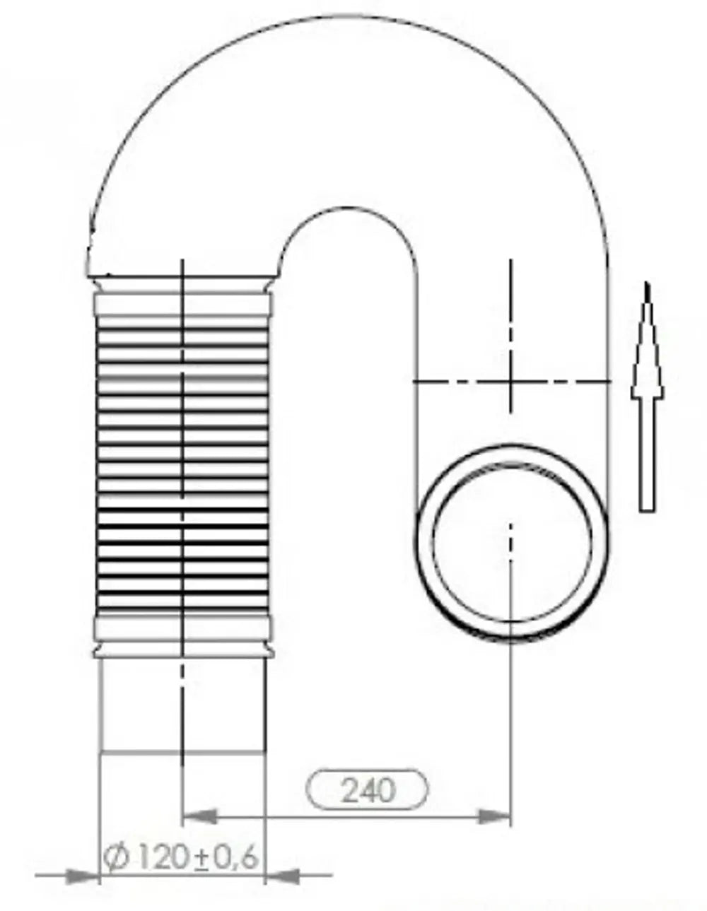 Tubo di scarico coibentato con flessibile, D2S per Mercedes - 54219