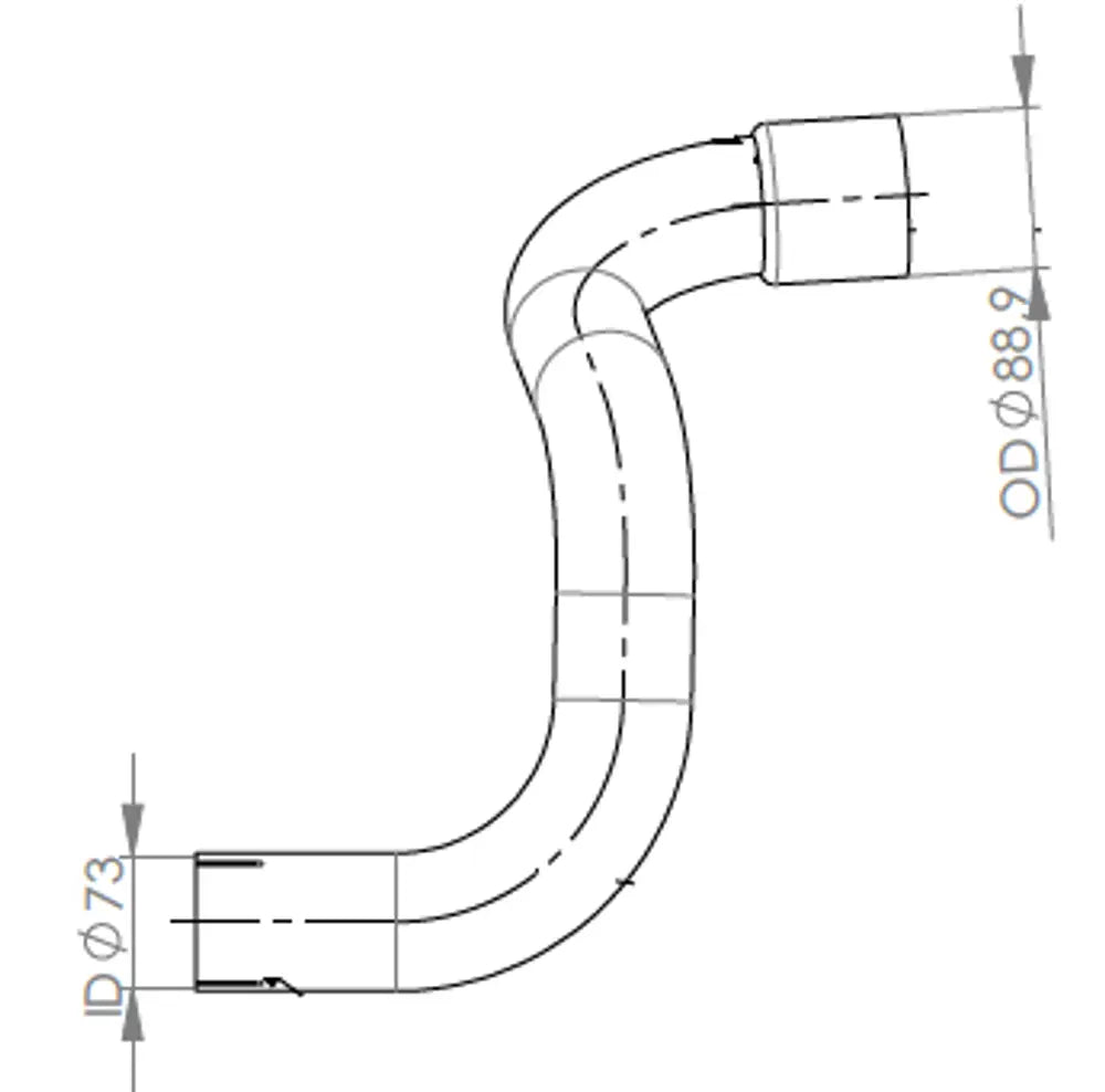 Tubo di scarico per Mercedes, E-line - 54227