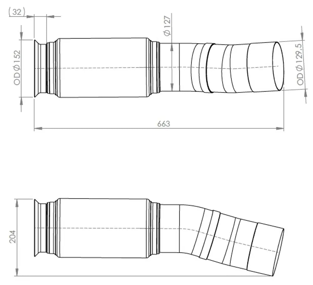 Tubo di scarico con soffietto per Mercedes - 56132