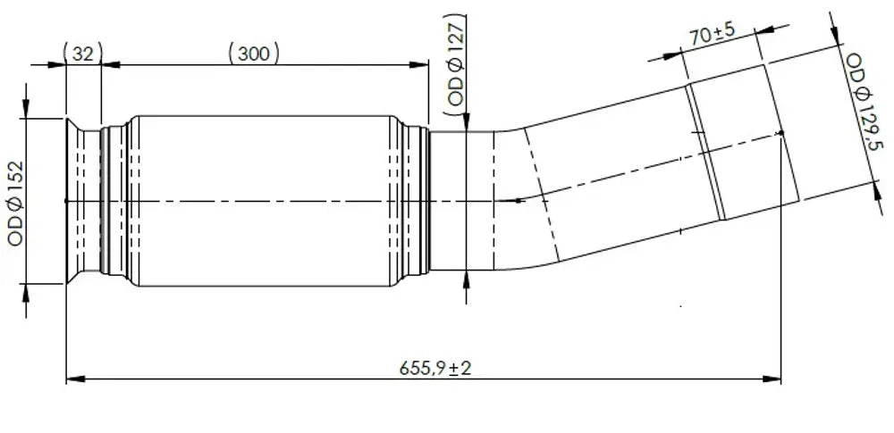 Tubo di scarico con soffietto per Mercedes - 56133