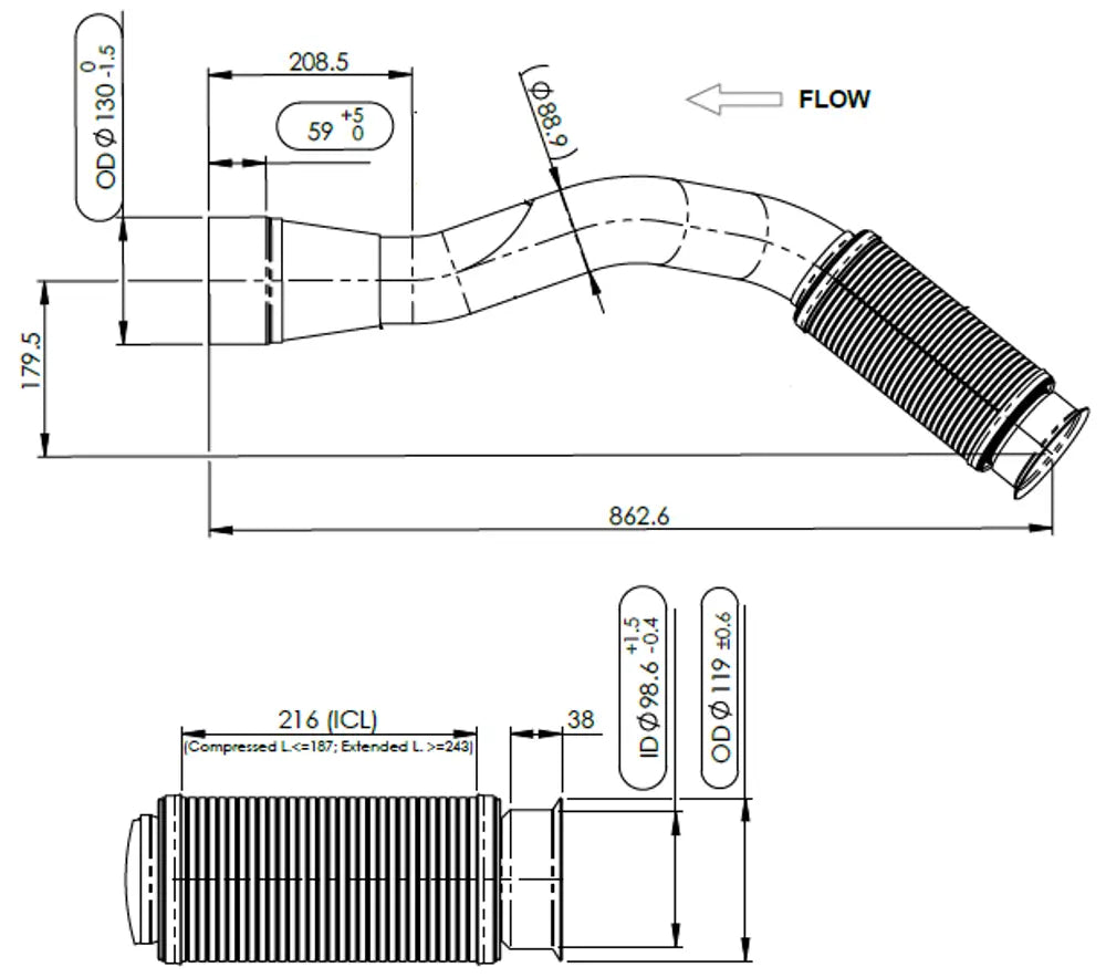Tubo per Mercedes, E-Line - 5AA055