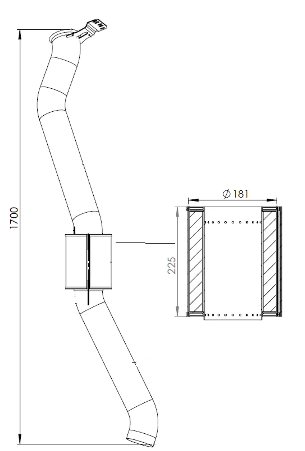Tubo di scarico per Scania, E-line - 68609