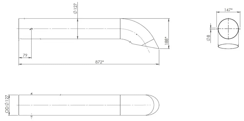 Tubo di scarico per Scania - 68742