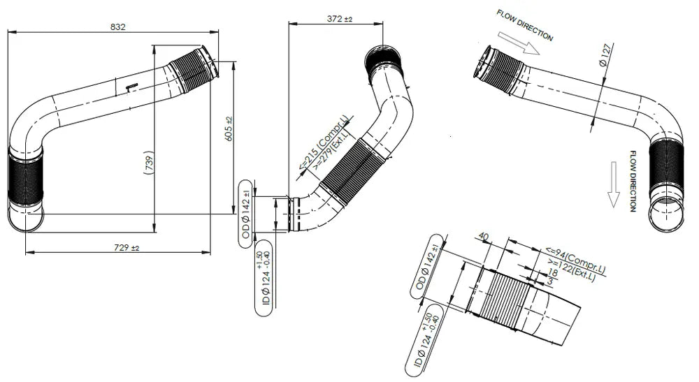 Tubo con flessibile per Scania - 6LE024