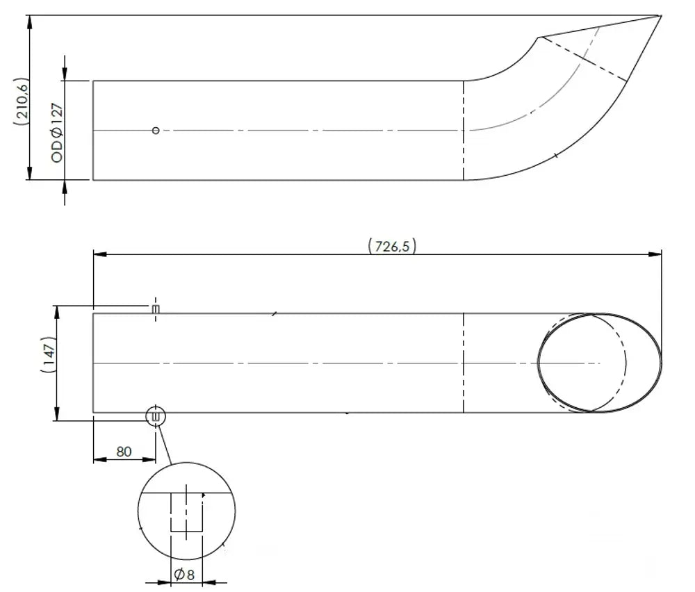 Tubo di scarico per Scania - 6LG015