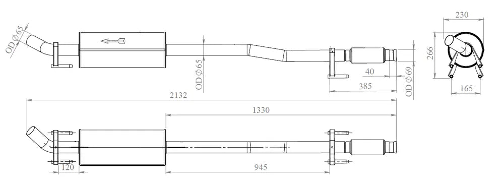 Silenziatore per Volkswagen - 74307