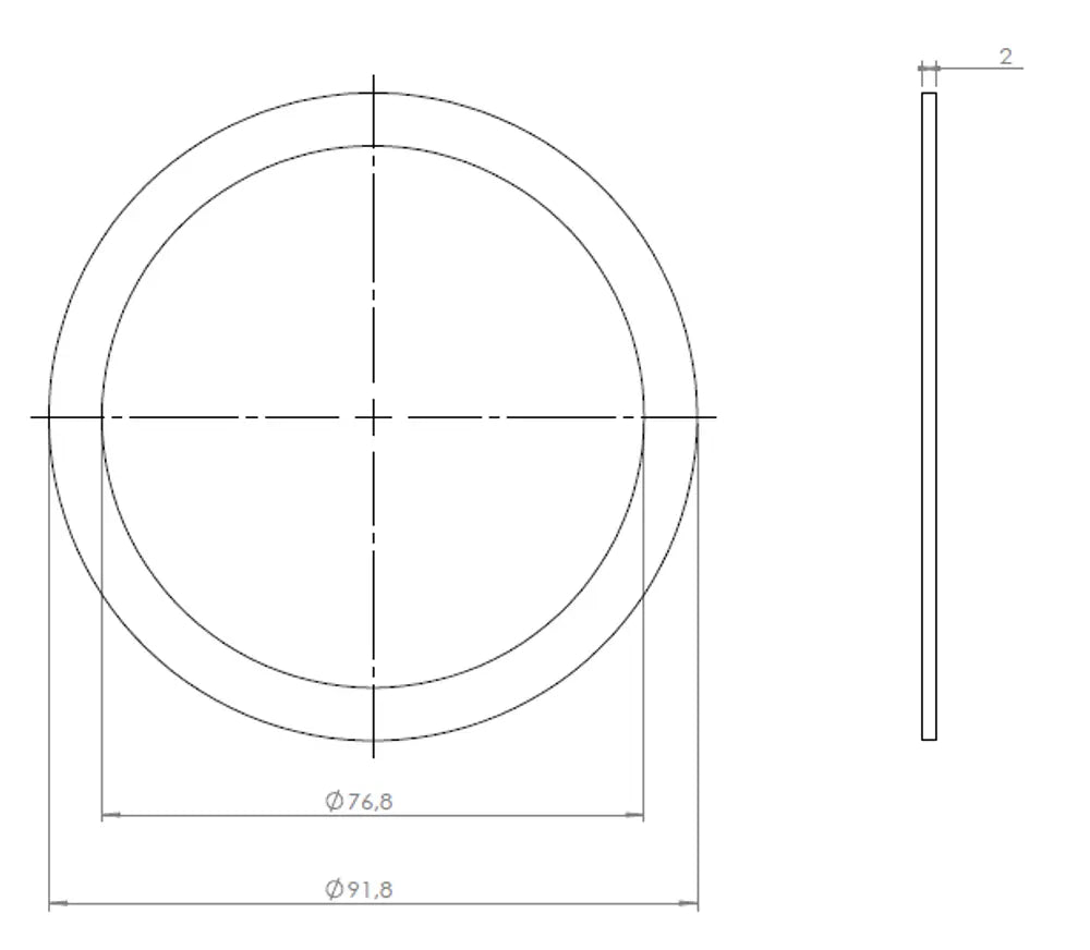 Guarnizione a bassa perdita, Ø=76.1 / L=1.5 mm, Graphite - 78844