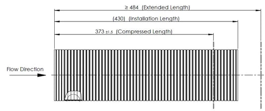 Tubo flessibile per Volvo, D2S+, OD/ID=118.9/115.5 L=430, SS - 80131