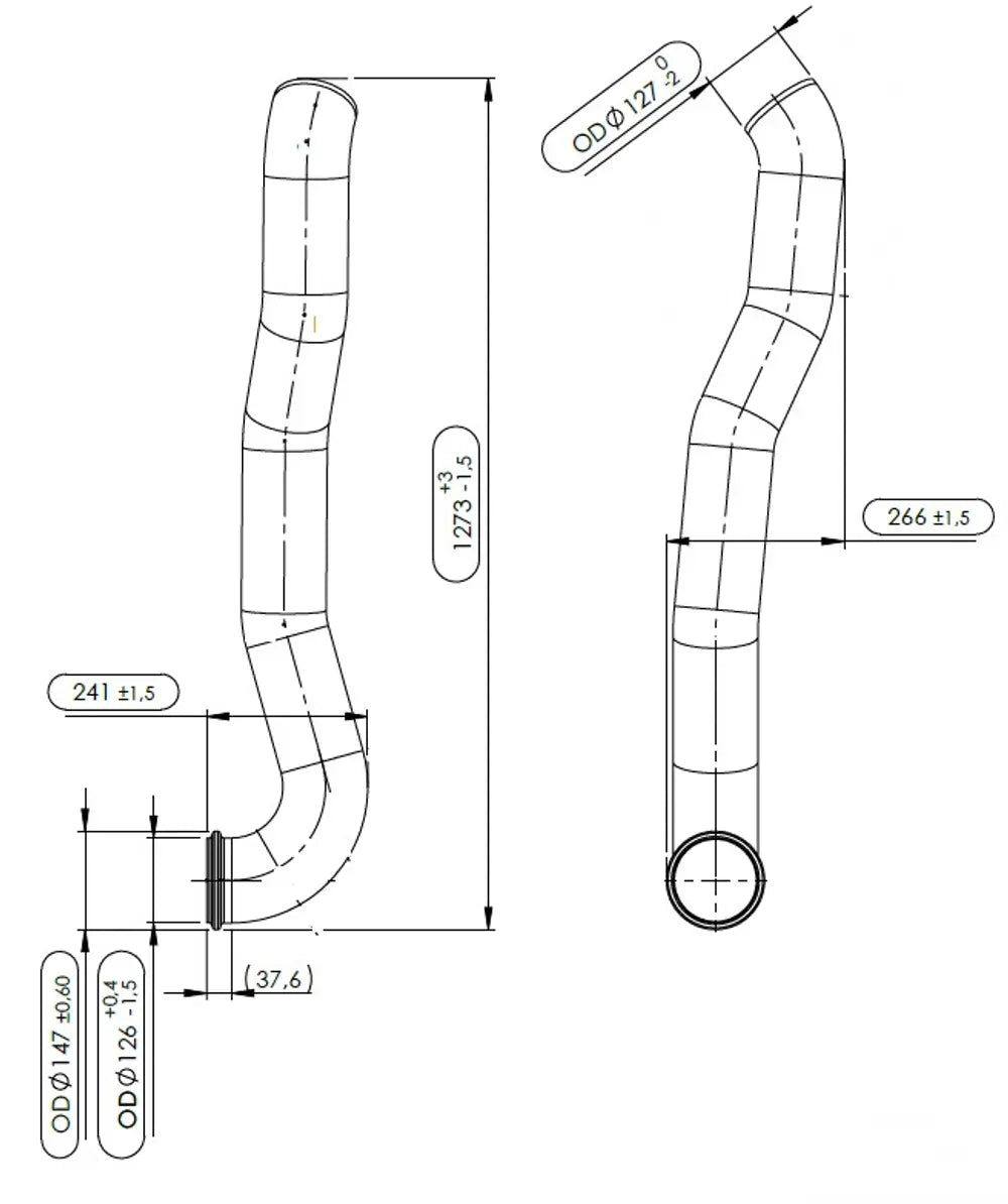 Tubo di scarico per Volvo - 81733