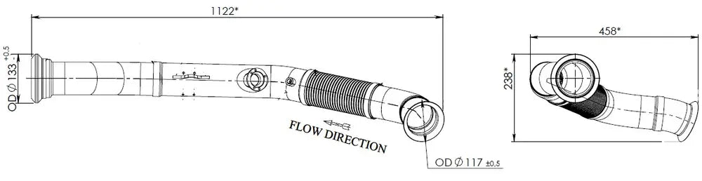 Tubo di scarico con flessibile, D3S per Volvo - 82229