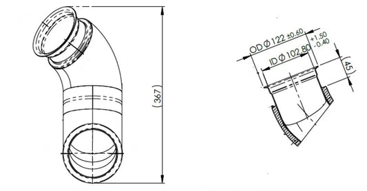 Tubo di scarico coibentato per Volvo - 8AA035