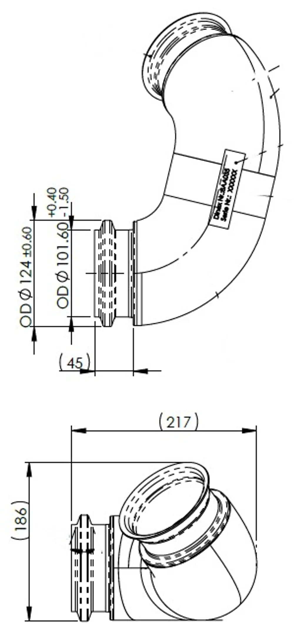 Tubo di scarico coibentato per Volvo - 8AA035