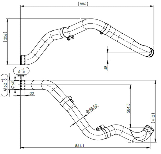 Tubo liquido di raffreddamento per Volvo - 8AN008