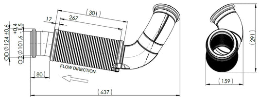 Tubo di scarico con flessibile, D2S per Renault/Volvo - 8AA005