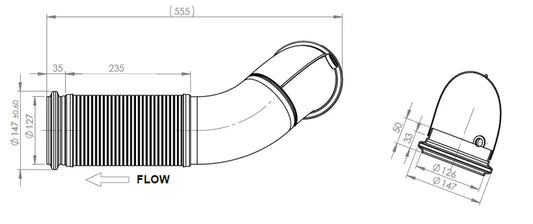 Tubo di scarico con flessibile, D2S+ per Volvo - 8AE000
