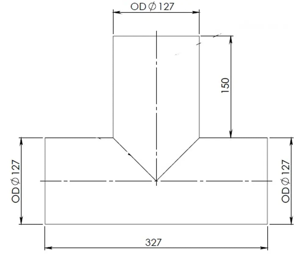 T-Bending, OD=127 / L=327/150, ALU - 91727