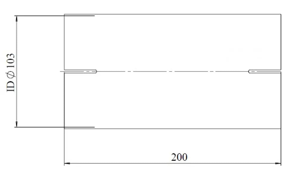Raccordo per tubo, ID=103 / L=200, ALU - 93706