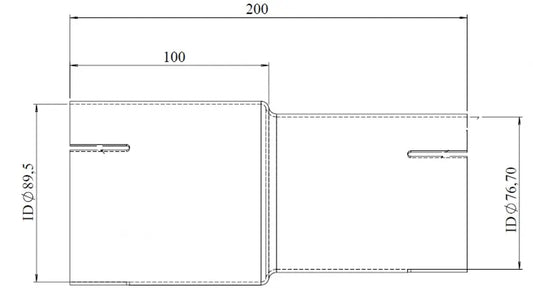 Adattatore per tubo ID/ID=76.7/89.5 L=200, ALU - 93776