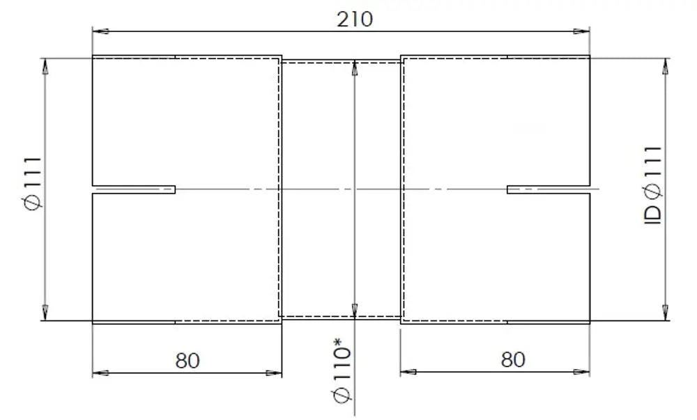 Raccordo per tubo, ID=111 / L=210, ALU - 93786