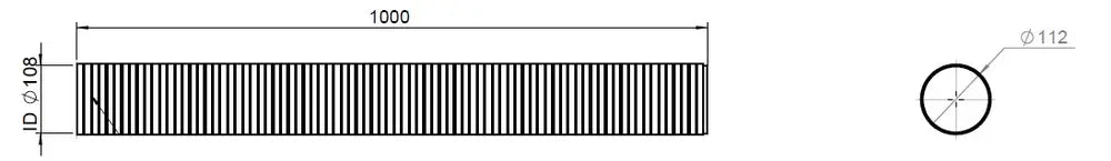 Tubo flessibile, D2S, OD/ID=112/108 L=1000, ZINC - 94108