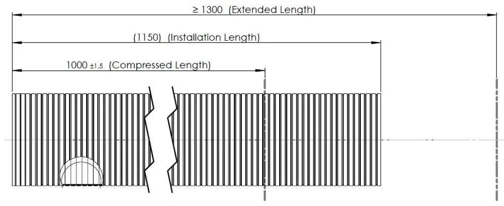 Tubo flessibile, D2S+, OD/ID=118.9/115.5 L=1000, ZINC - 94114