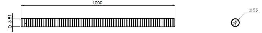 Tubo flessibile, D2S, OD/ID=55/51 L=1000, ZINC - 94151