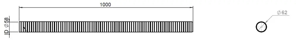 Tubo flessibile, D2S, OD/ID=62/58 L=1000, ZINC - 94157