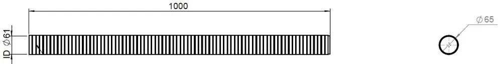 Tubo flessibile, D2S, OD/ID=65/61 L=1000, ZINC - 94160