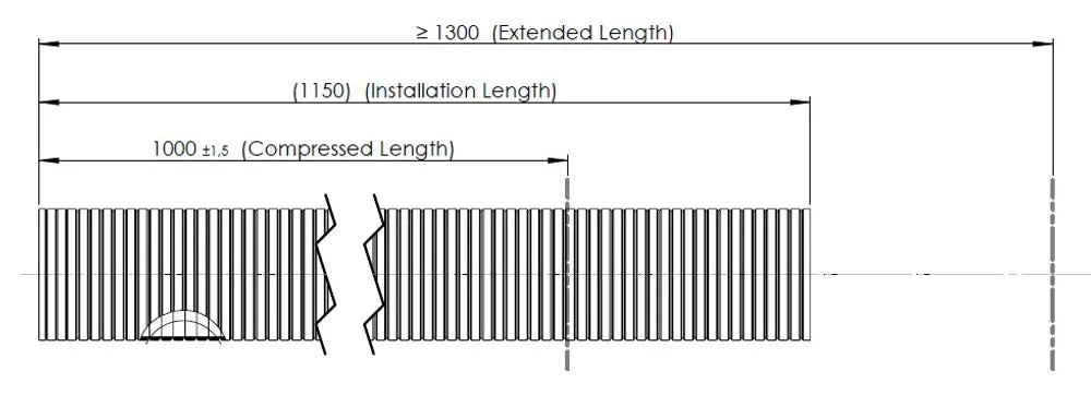 Tubo flessibile, D2S+, OD/ID=81.1/77.1 L=1000, ZINC - 94176