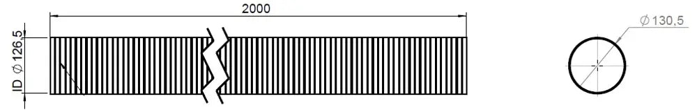 Tubo flessibile, D2S, OD/ID=130.5/126.5 L=2000, ZINC - 94226