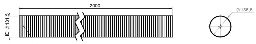 Tubo flessibile, D2S, OD/ID=135.5/131.5 L=2000, ZINC - 94231