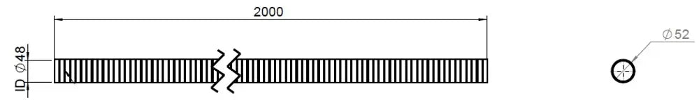 Tubo flessibile, D2S, OD/ID=52/48 L=2000, ZINC - 94248