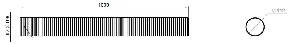 Tubo flessibile, D2S, OD/ID=112/108 L=1000, SS - 95108
