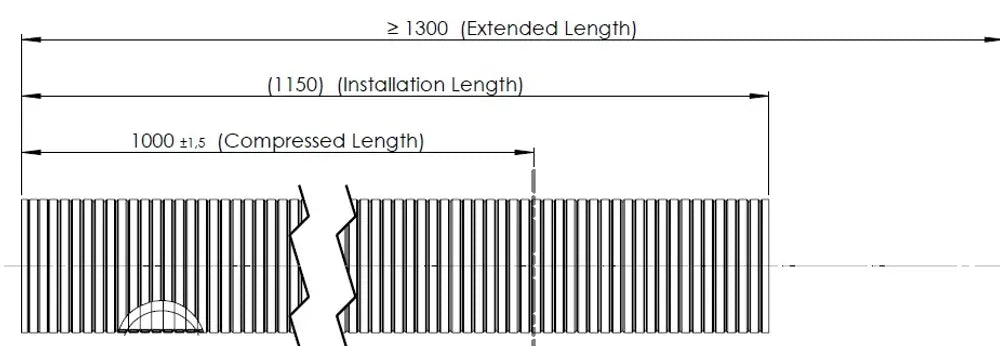 Tubo flessibile, D2S+, OD/ID=84.4/81 L=1000, SS - 95180