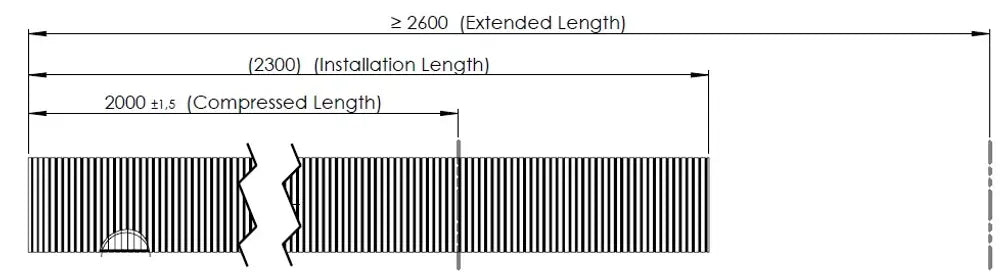 Tubo flessibile, D2S+, OD/ID=106.1/102.7 L=2000, SS - 95202